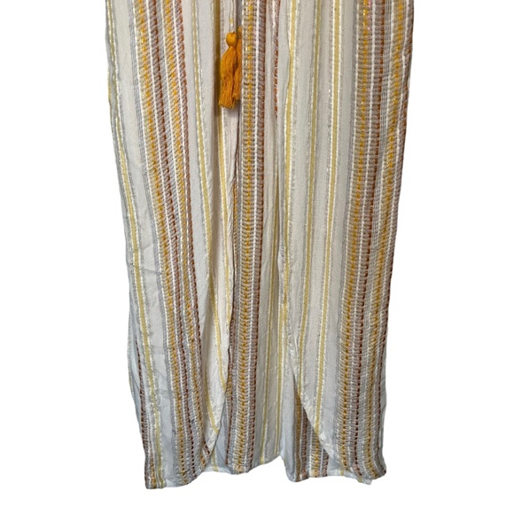 Blue Island Beach Dress Coverup Metallic Maxi Size Medium - Picture 3 of 16